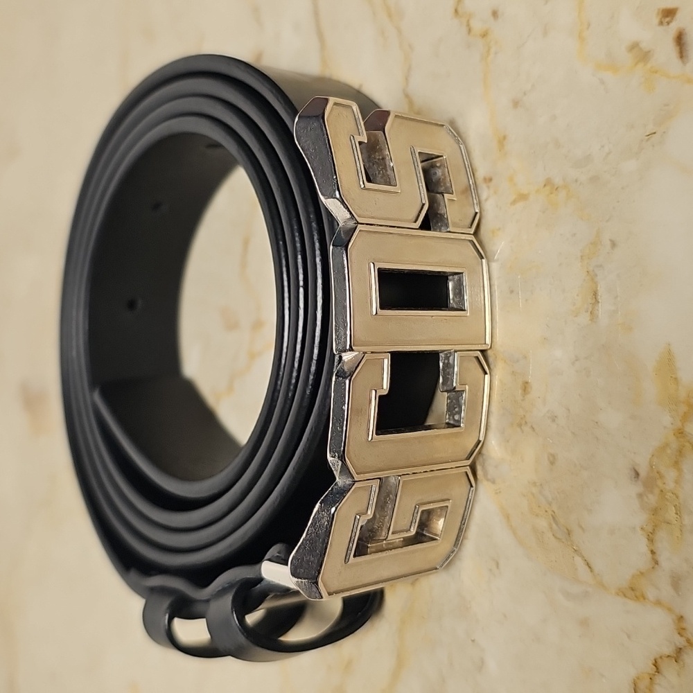 Black Belt with Silver Logo Buckle